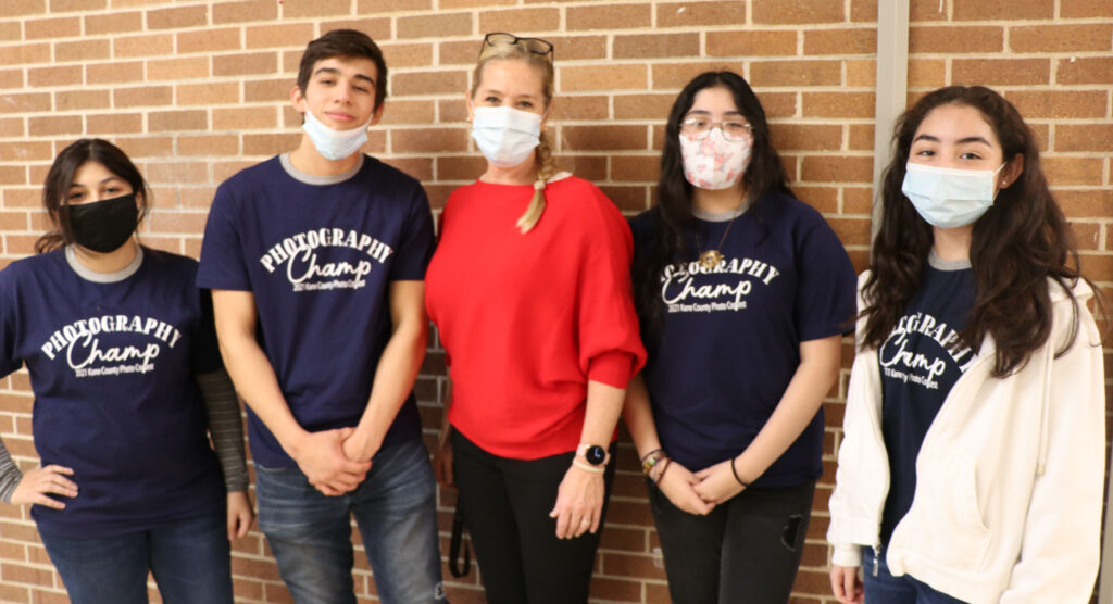 Four of East High's weekly winners pose together at EAHS