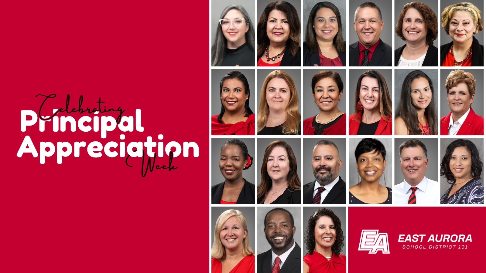 Principal Appreciation Week - Image of all District 131 School Principals