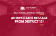 Important Message from the Superintendent 